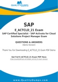 SAP E_ACTCLD_21 Dumps - Prepare Yourself For E_ACTCLD_21 Exam