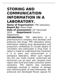 storing and communication information in a laboratory.