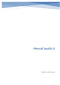 Mental Health A (Questions and Answers)