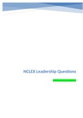 NCLEX Leadership Questions &lpar;300 Questions and Answers&rpar;