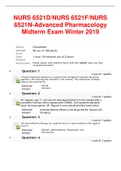 NURS 6521D/NURS 6521F/NURS 6521N-Advanced Pharmacology Midterm Exam Winter 2019 (ADVANCED)