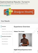 NSG 516 Gastrointestinal Completed Shadow Health GRADED A