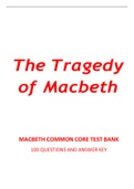 Macbeth Test Bank 100 Questions and Answer Key