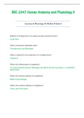 BSC2347 / BSC 2347 Module 1 Q & A (Latest 2021 / 2022): Human Anatomy & Physiology II - Rasmussen