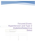 Focused Exam: Hypertension and Type 2 Diabetes (Subjective Data)