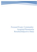 Focused Exam: Community-Acquired Pneumonia Results (Subjective Data)
