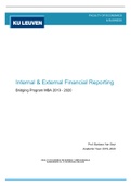 Internal and External Financial Reporting (Bridging MBA - KUL Brussels)