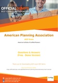 AICP Exam Questions - Verified American Planning Association AICP Dumps 2021