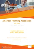 AICP Exam Questions - Verified American Planning Association AICP Dumps 2021
