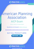 American Planning Association AICP Dumps - The Best Way To Succeed in Your AICP Exam