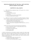 CHAPTER 18 CELL DEATH_ MOLECULAR BIOLOGY OF THE CELL, SIXTH EDITION BRUCE ALBERTS TEST BANK QUESTIONS WITH ANSWER KEY