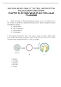 CHAPTER 21 DEVELOPMENT OF MULTICELLULAR ORGANISMS&lowbar; MOLECULAR BIOLOGY OF THE CELL&comma; SIXTH EDITION BRUCE ALBERTS TEST BANK QUESTIONS WITH ANSWER KEY