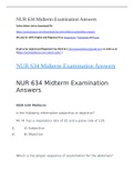 NUR 634 Midterm Examination Questions and Answers&colon; Oxford  University&period;