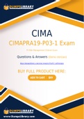 CIMA CIMAPRA19-P03-1 Dumps - You Can Pass The CIMAPRA19-P03-1 Exam On The First Try