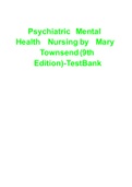 Psychiatric Mental Health Nursing by Mary Townsend(9th Edition)-Test Bank