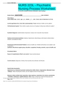  NURS 223L - Psychiatric Nursing Process Worksheet&period;