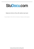 Test Bank - Maternal Child Nursing Care by Perry (6thEdition, 2017)