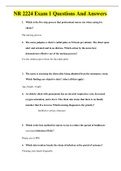 NR 2224 Exam 1 Questions And Answers&lpar; Complete Solution Rated A&rpar;
