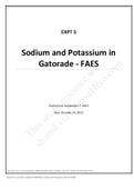 CHEMISTRY 322 Expt 5 Sodium and Potassium in Gatorade 