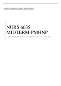 WALDEN UIVERISTY, NURS 6635 MIDTERM PMHNP Newly Updated Exam Elaborations Questions with Answers Explanations