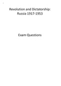 AQA A level History Russia exam questions