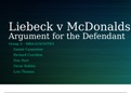 MBA 610 Liebeck v McDonalds Argument for the Defendant