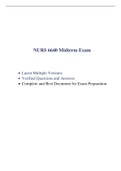 NURS-6640N Final Exam &lpar;5 Versions&comma; Year-2020&sol;2021&rpar; & NURS-6640N Midterm Exam &lpar;5 Versions&comma; Year-2020&sol;2021&rpar; &vert;75 Q & A in Each Version&comma; Verified Q & A&comma; Includes Latest Exam Set&vert;