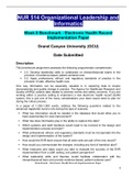 NUR 514 Topic 8 Assignment Benchmark Electronic Health Record Implementation Paper