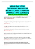 MEDSURG_HESI 2 QUESTIONS &ANSWERS (NEWEST ,2020) (ANSWERS VERIFIED 100% CORRECT