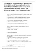 Test Bank For Fundamentals Of Nursing&colon; The Art And Science Of Nursing Care Seventh&comma; North American Edition Edition&sol;Test Bank Fundamentals of Nursing - The Art and Science of Nursing Care 7th edition Taylor