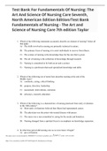 Test Bank For Fundamentals Of Nursing: The Art And Science Of Nursing Care Seventh, North American Edition Edition/Test Bank Fundamentals of Nursing - The Art and Science of Nursing Care 7th edition Taylor