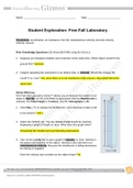 Gizmo Student Exploration: Free-Fall Laboratory, (A Grade), Questions and Answers, All Correct Study Guide|Latest update