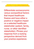 NR 708 Week 2 Discussion 2: Impact of Socioeconomic and Sociopolitical Factors on Healthcare Finance and Nursing Practice