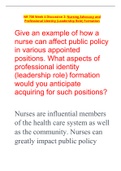 NR 708 Week 4 Discussion 2: Nursing Advocacy and Professional Identity (Leadership Role) Formation