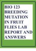 BIO 123 BREEDING MUTATION IN FRUIT FLIES LAB REPORT AND ANSWERS