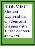 BIOL MISC Student Exploration Cladograms Gizmos with all the correct answers