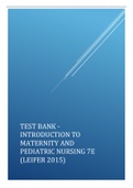 Introduction to Maternity and Pediatric Nursing 7e (Leifer 2015) Test Bank