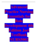 NURS 5002 NURS5002 TestBank for Advanced Practice Nursing Essentials for Role Development 4th Edition Joel TestBank NURS 5002 | Advanced Practice Nursing Essentials for Role Development 4th Edition Joel TestBank 
