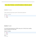 NSG 3012 WEEK 1 KNOWLEDGE CHECK QUIZ&colon;LATEST 2021 &vert; SOUTH UNIVERSITY
