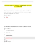 NSG 3012 WEEK 2 KNOWLEDGE CHECK QUIZ LEADERSHIP&colon;LATEST 2021 &vert; SOUTH UNIVERSITY