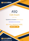ASQ CQA Dumps - You Can Pass The CQA Exam On The First Try