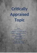 Critically Appraised Topic