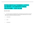 Strayer University | Fundamentals Nursing Active Learning 1st Edition Yoost Crawford Test Bank, 2021