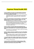 Capstone Mental health Questions and Answers Latest 2021, Answered