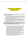 NR 447 RN Nursing of Children Remediation- Chamberlain, 2021