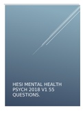 HESI MENTAL HEALTH PSYCH 2018 V1 55 QUESTIONS.