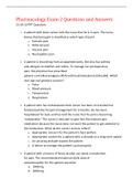 Pharmacology Exam 2 Questions and Answers&comma;100&percnt; CORRECT