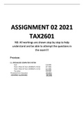 TAX2601 Assignment 2 2021 Semester  1 & 2