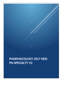 Pharmacology 2017 Hesi PN Specialty V2