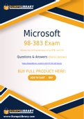 Microsoft 98-383 Dumps - You Can Pass The 98-383 Exam On The First Try